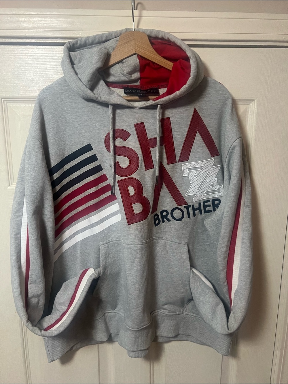 Grey Hoodie with Maroon Accents